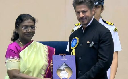 President Murmu honors Shah Rukh Khan, Rani Mukerji, Vikrant Massey & Mohanlal at 71st National Film Awards celebrating excellence in Indian cinema.