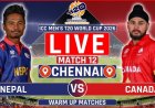 Canada vs Nepal, 12th Match, ICC Men's T20 World Cup Warm up Matches 2026 - Commentary