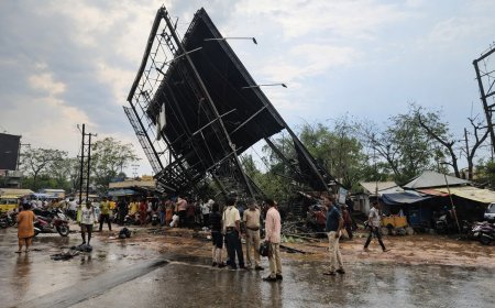 Bhubaneswar Hoarding Collapse in High Winds Kills One