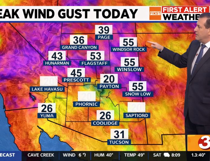 Winter Storm Brings Snow and Strong Winds Across Arizona