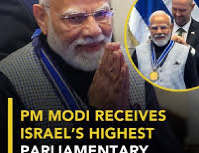 PM Modi Receives Knesset Medal for India-Israel Ties