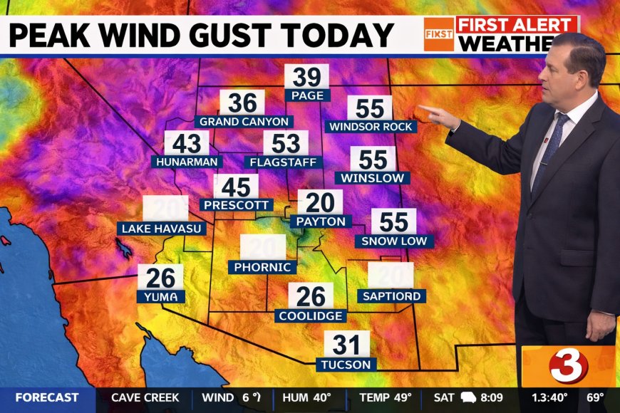 Winter Storm Brings Snow and Strong Winds Across Arizona
