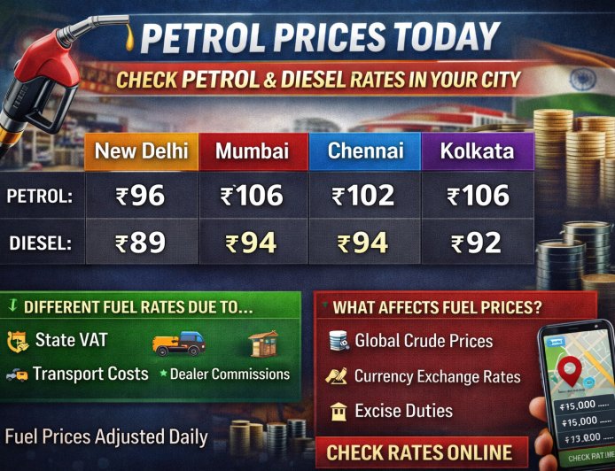 Petrol prices today: Check petrol, diesel rates in your city