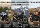 BMW F 450 GS vs Himalayan 450 vs KTM 390 Adventure S: Price, Specs & Comparison