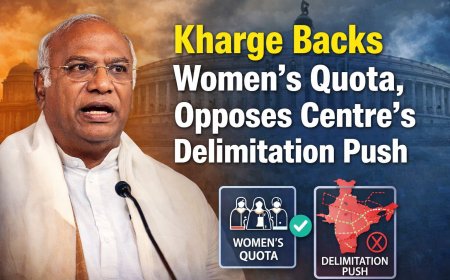 Kharge Backs Women’s Quota, Opposes Centre’s Delimitation Push
