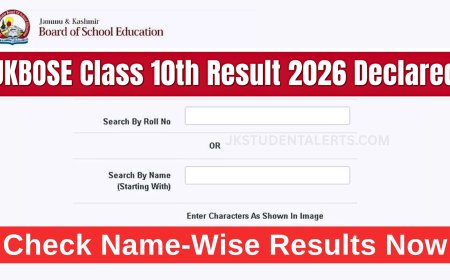 JKBOSE Class 10th Result 2026 Date and Steps to Check Marks Online