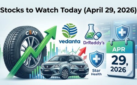 Stocks to Watch Today (April 29, 2026): CEAT, Maruti, Vedanta, Dr Reddy’s, Star Health in Focus After Q4 Results