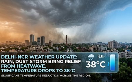 Delhi-NCR Weather Update: Rain, Dust Storm Bring Relief From Heatwave, Temperature Drops to 38°C