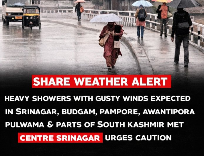 Kashmir Weather Update: Strong Winds & Dust Storm in Srinagar
