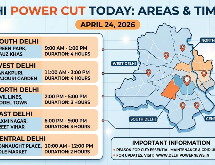 Delhi Power Cut Today: Areas, Timings for April 24