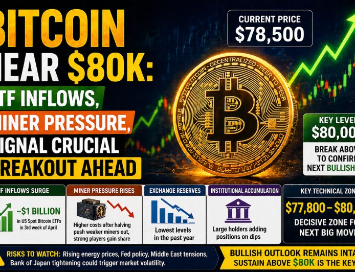 Bitcoin Near $80K: ETF Inflows, Miner Pressure Signal Crucial Breakout Ahead