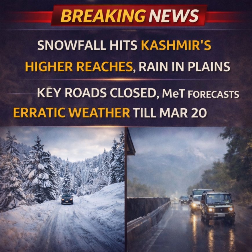 J&K Weather Update: Snowfall, Rain in Kashmir Till Sunday