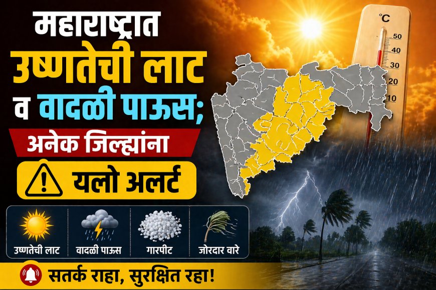 महाराष्ट्रात उष्णतेची लाट व वादळी पाऊस; अनेक जिल्ह्यांना यलो अलर्ट