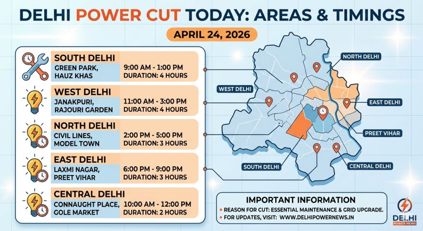 Delhi Power Cut Today: Areas, Timings for April 24