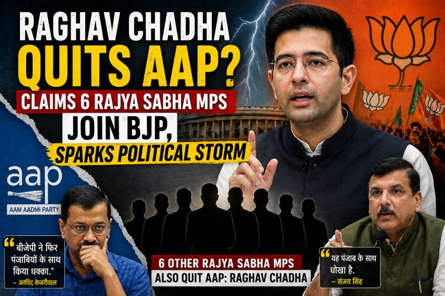 Raghav Chadha Quits AAP? Claims 6 Rajya Sabha MPs Join BJP, Sparks Political Storm