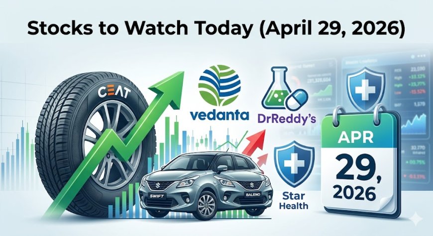 Stocks to Watch Today (April 29, 2026): CEAT, Maruti, Vedanta, Dr Reddy’s, Star Health in Focus After Q4 Results
