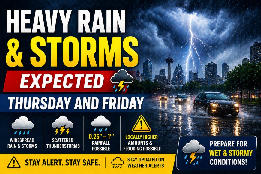 Heavy Rain & Storms Expected Thursday and Friday