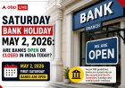 Saturday Bank Holiday May 2, 2026: Are Banks Open or Closed in India Today?