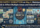 Power Supply Disruption on May 6: Maintenance Work to Affect Multiple Areas and Industrial Units