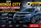 2026 Honda City Facelift Leaked Ahead of Launch: New Design Revealed