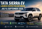 Tata Sierra EV Launch Expected Between July and September 2026