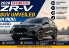 2026 Honda ZR-V SUV Unveiled in India Features and Design