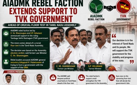 AIADMK Rebel Faction Extends Support to TVK Government