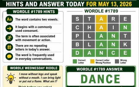Wordle #1789 Hints and Answer Today for May 13, 2026