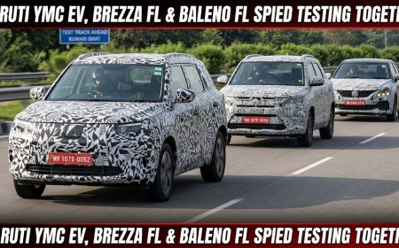 Maruti YMC EV, Brezza FL & Baleno FL Spied Testing Together