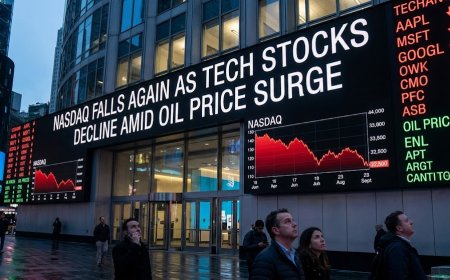 Nasdaq Falls Again as Tech Stocks Decline Amid Oil Price Surge