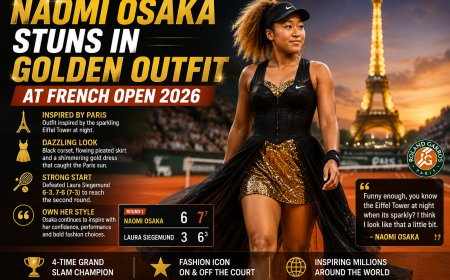 Naomi Osaka Stuns in Golden Outfit at French Open 2026