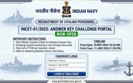 Indian Navy INCET-01/2025 Answer Key Challenge Portal Open