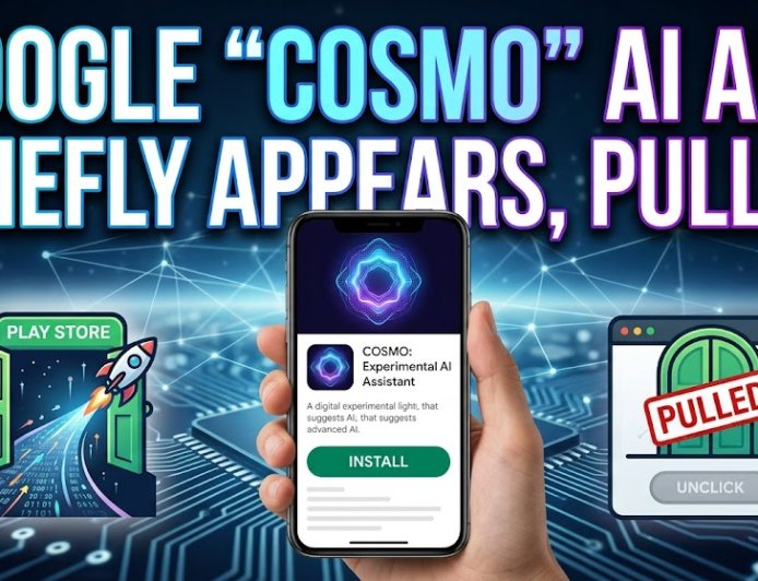 Google COSMO AI App Briefly Appears, Pulled from Play Store