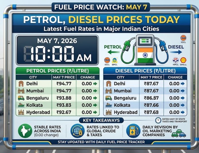 Petrol, Diesel Prices Today May 7: Latest Fuel Rates in Major Cities