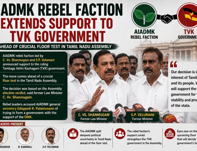 AIADMK Rebel Faction Extends Support to TVK Government