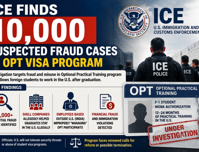 ICE Finds 10,000 Suspected Fraud Cases in OPT Visa Program