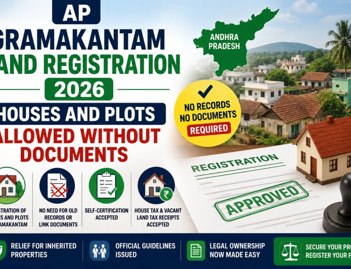 AP Gramakantam Land Registration 2026: Houses and Plots Allowed Without Documents