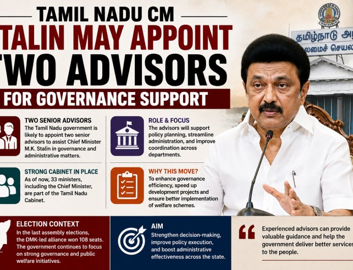 Tamil Nadu CM Stalin May Appoint Two Advisors for Governance Support