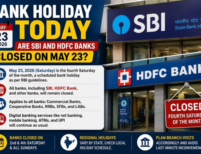 Bank Holiday Today Are SBI and HDFC Banks Closed on May 23
