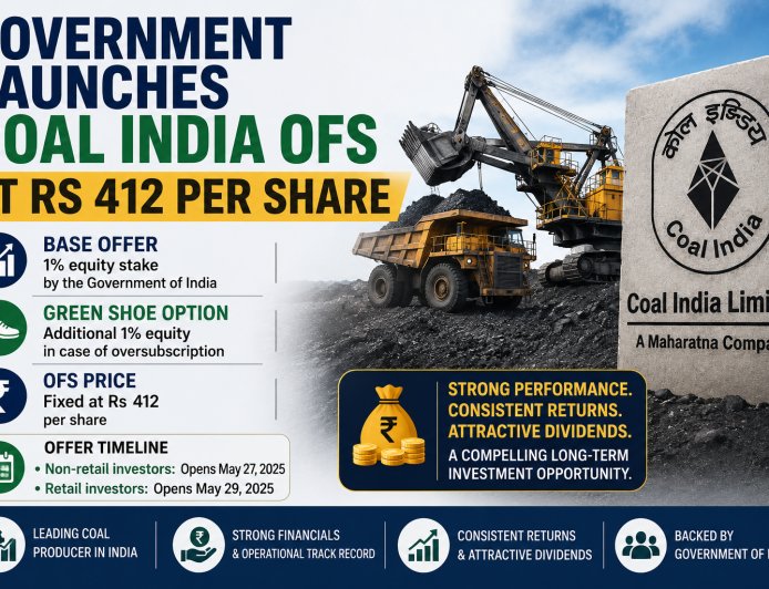 Government Launches Coal India OFS at Rs 412 Per Share
