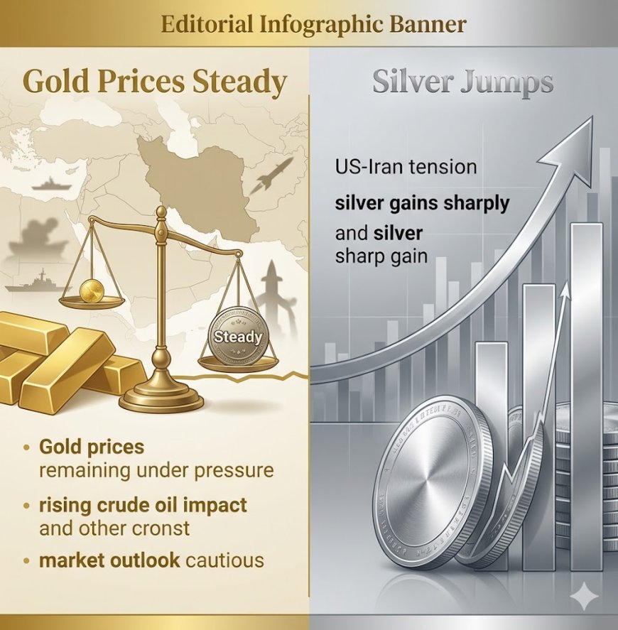 Gold Prices Steady Amid US-Iran Tensions; Silver Jumps
