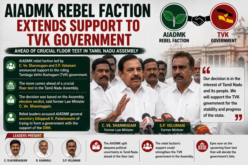 AIADMK Rebel Faction Extends Support to TVK Government