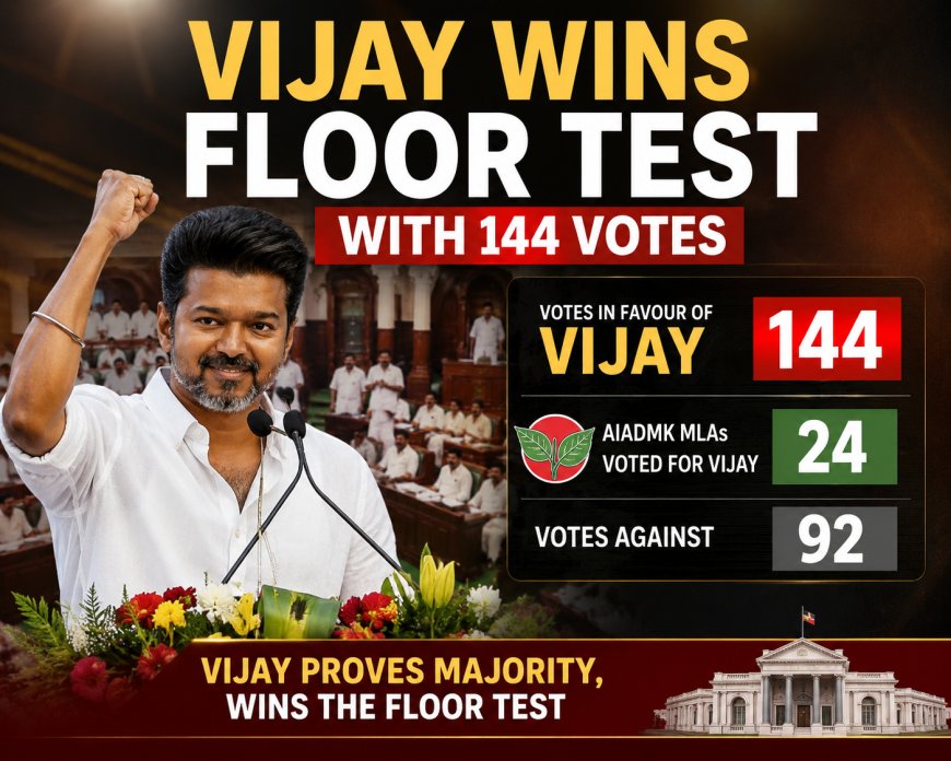 Vijay Wins Floor Test With 144 Votes, 24 AIADMK MLAs Vote For Him
