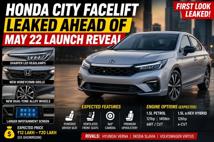 Honda City Facelift Leaked Ahead of May 22 Launch Reveal