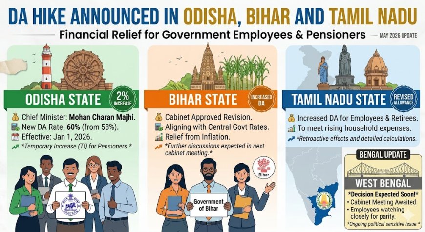 DA Hike Announced in Odisha, Bihar and Tamil Nadu
