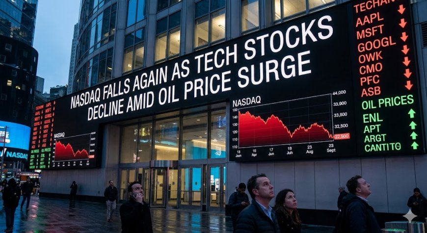 Nasdaq Falls Again as Tech Stocks Decline Amid Oil Price Surge