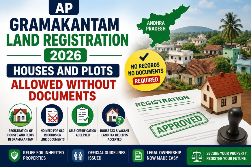 AP Gramakantam Land Registration 2026: Houses and Plots Allowed Without Documents