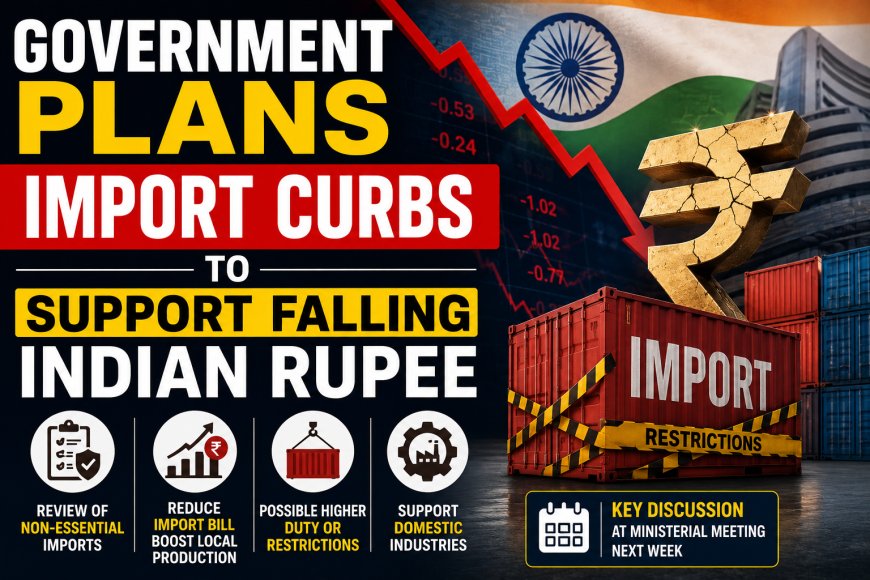 Government Plans Import Curbs to Support Falling Indian Rupee