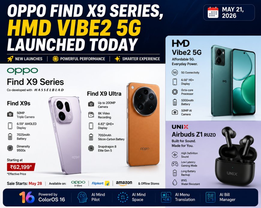 OPPO Find X9 Series, HMD Vibe2 5G Launched Today