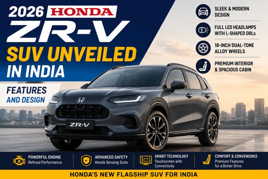 2026 Honda ZR-V SUV Unveiled in India Features and Design